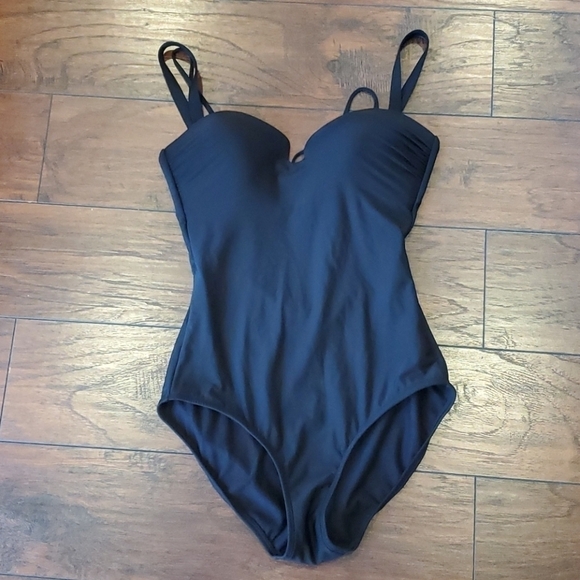 NEW Athleta Aqualuxe Square Plunge 1 piece swim boho - Picture 5 of 9